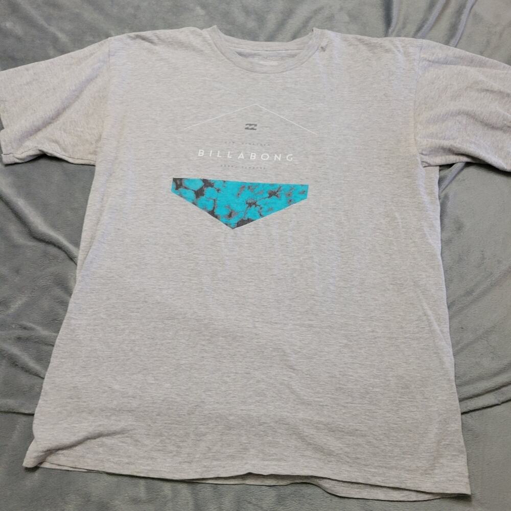 Vintage Billabong Graphic Tee Mens Large Grey Comfort Stretch Spellout Shirt